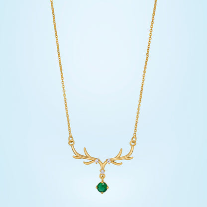 Green Royal Antler Necklace