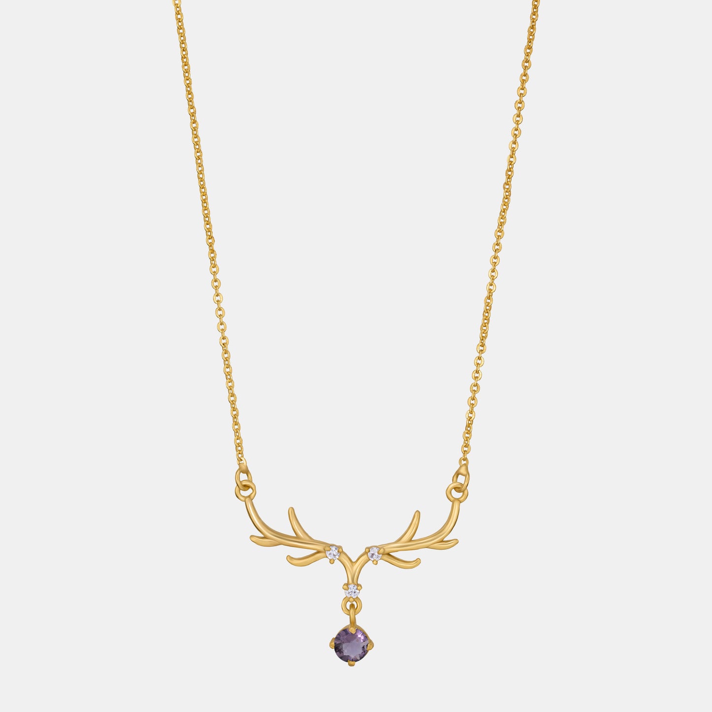 purple royal antler necklace