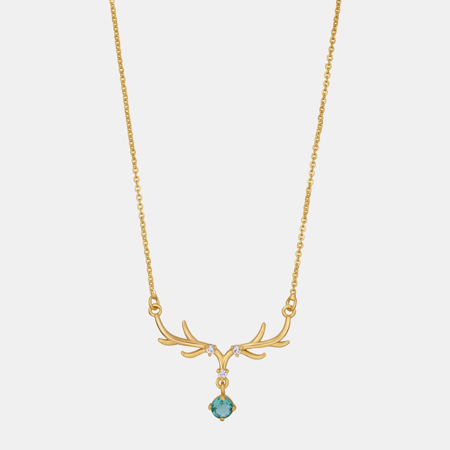 aqua royal antler necklace