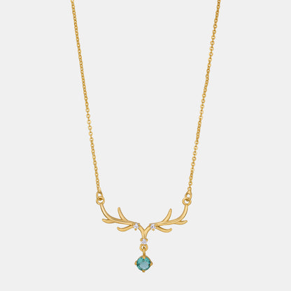 Aqua Royal Antler Necklace