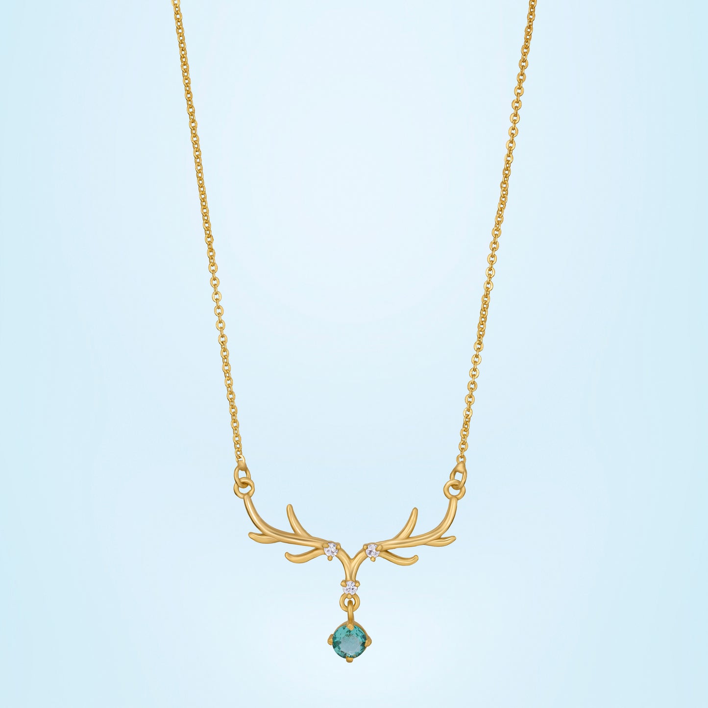 aqua royal antler necklace