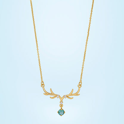 Aqua Royal Antler Necklace