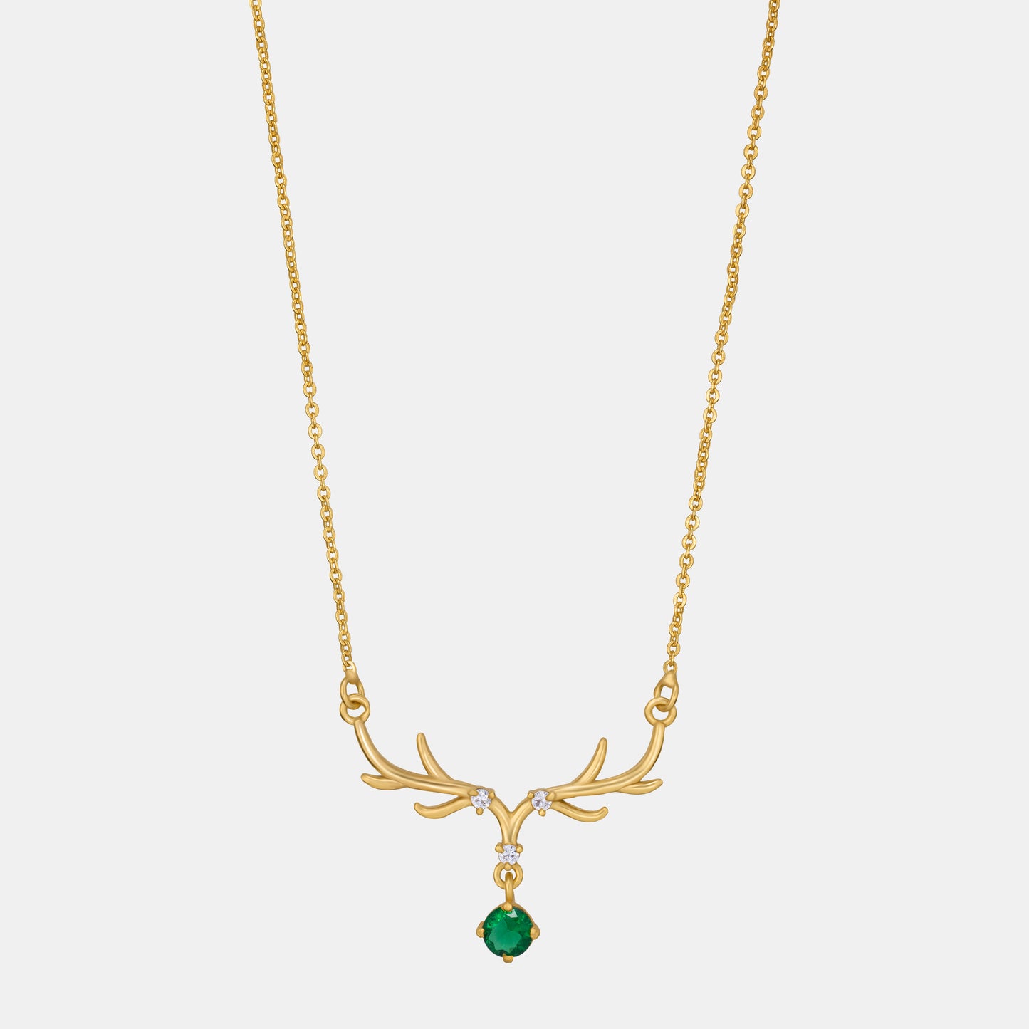 green royal antler necklace