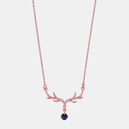 Rose Gold Necklace with a Sapphire Stone