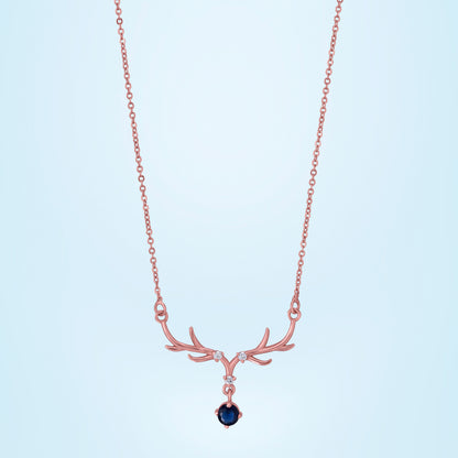 Rose Gold Necklace with a Sapphire Stone