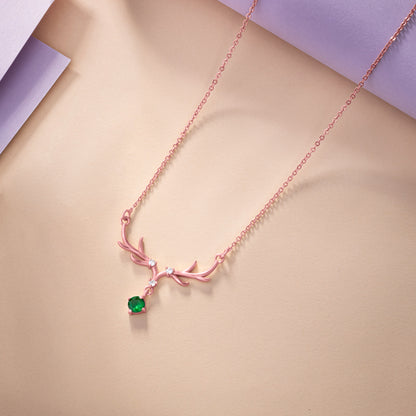 Rose Gold Necklace with a Sapphire Stone