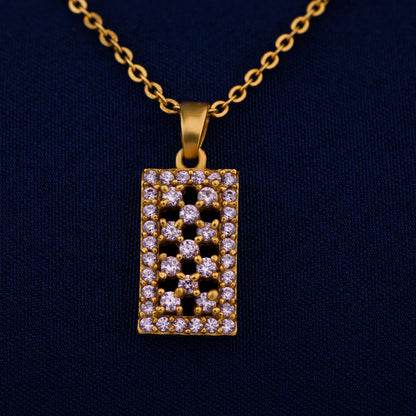 Golden Necklace with Diamonds