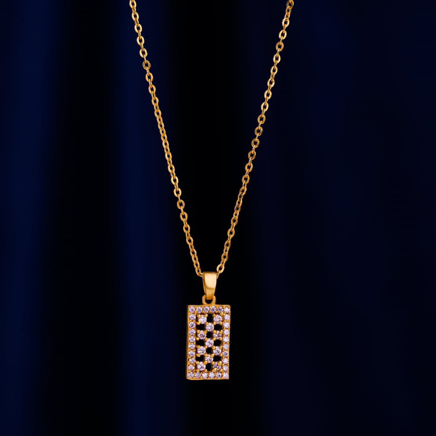 golden necklace with diamonds