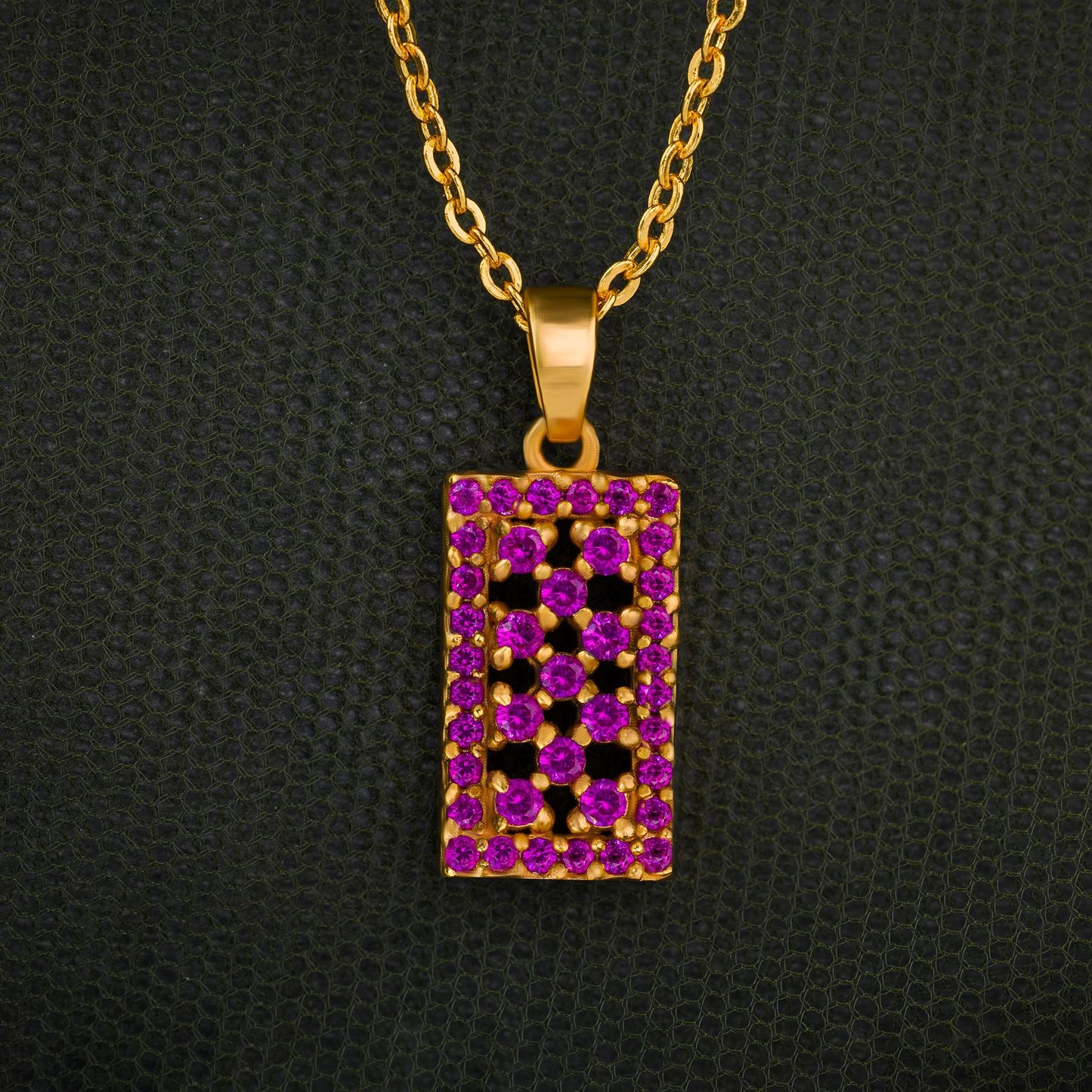 red radiant rectangle charm