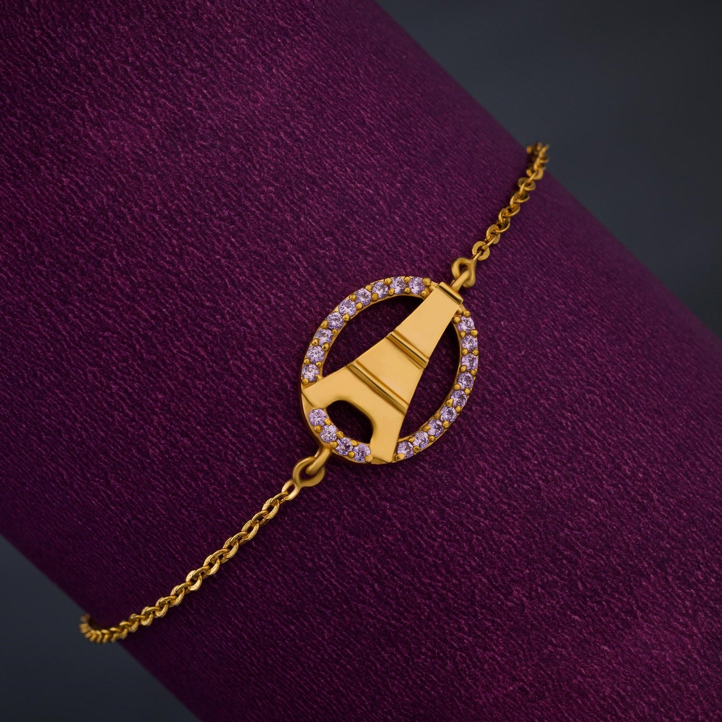 golden bracelet with a diamond clasp