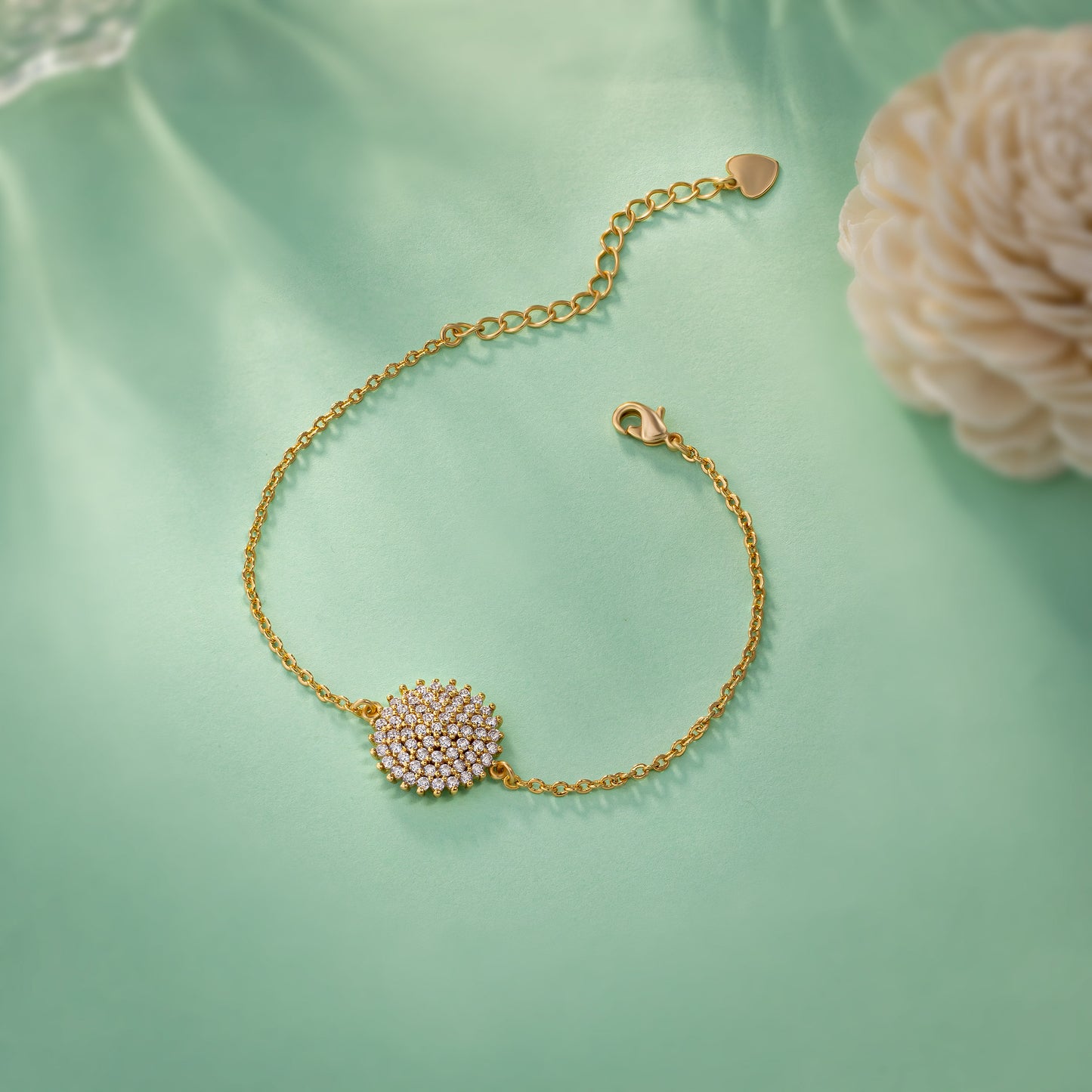 golden sunflower diamond bracelet