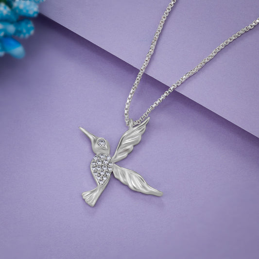 Silver Humming Necklace with Diamonds