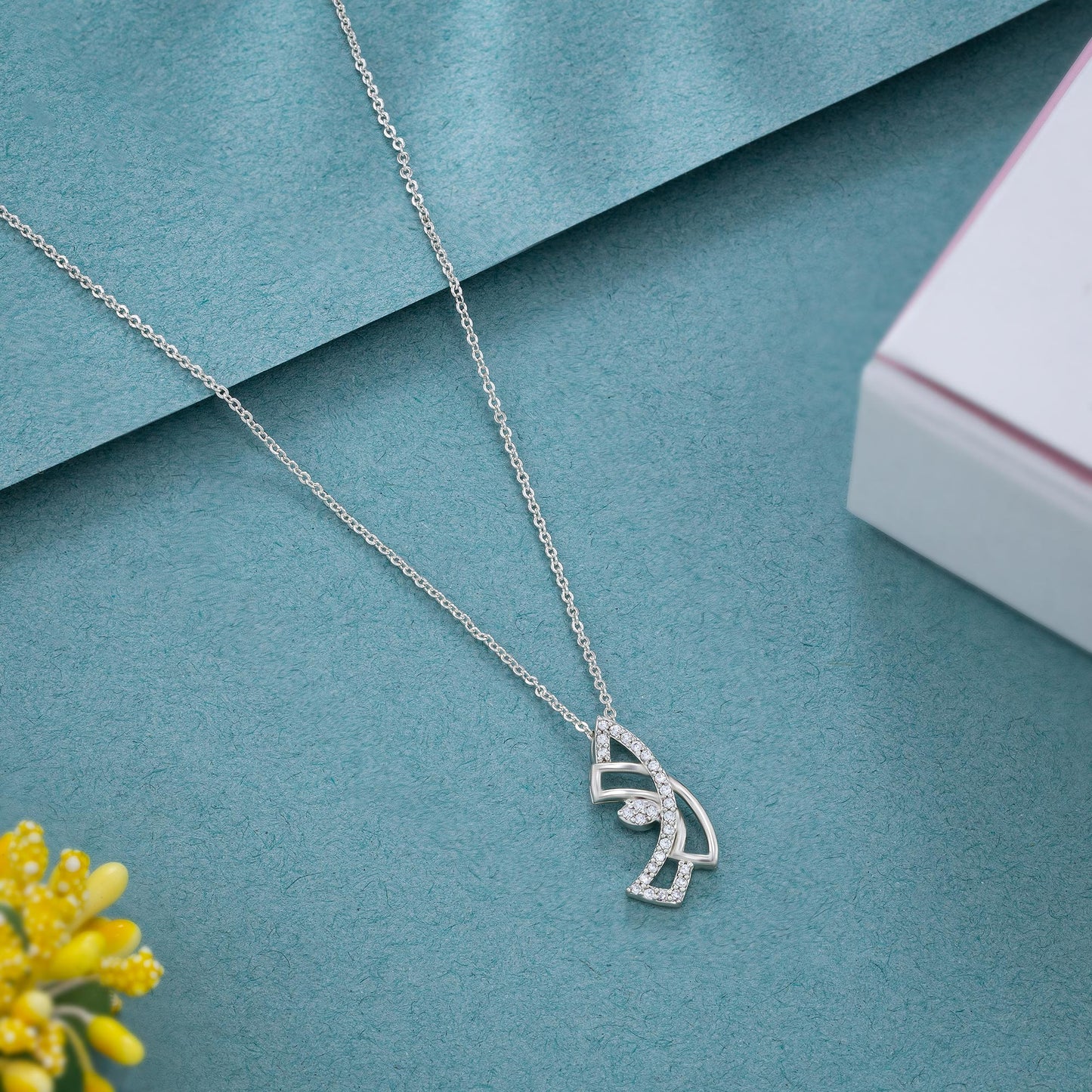 silver necklace with stones