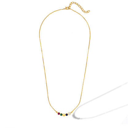 Golden Necklace with Multicolor stones