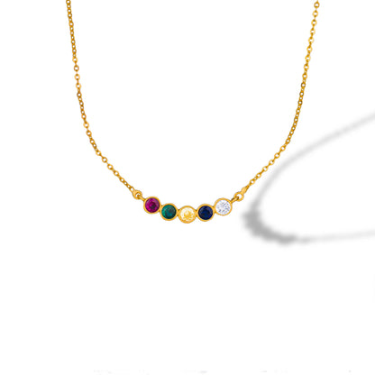 Golden Necklace with Multicolor stones