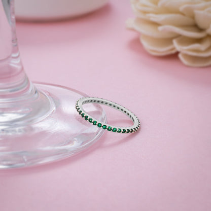 Silver Green Eternity Ring