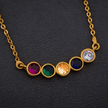 Golden Necklace with Multicolor stones