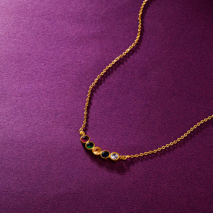 Golden Necklace with Multicolor stones