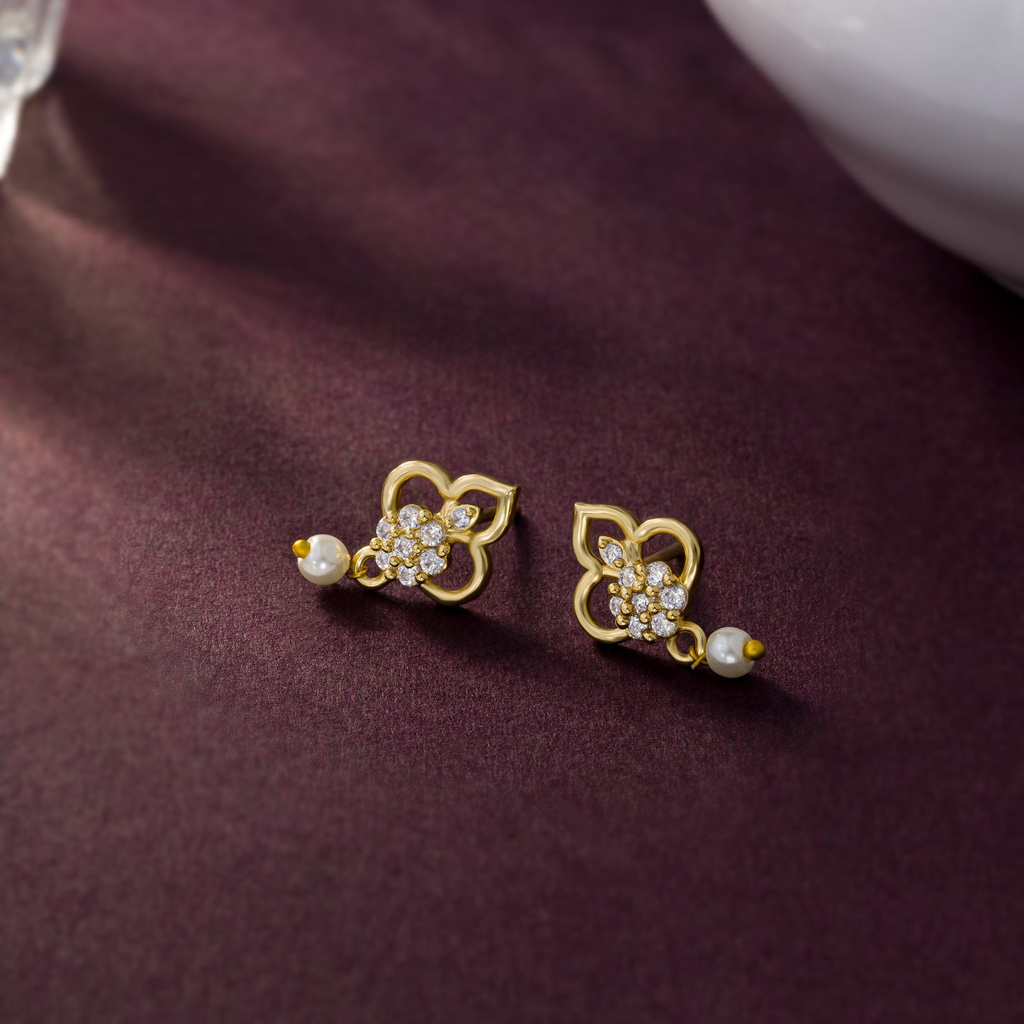 crystal gold earrings