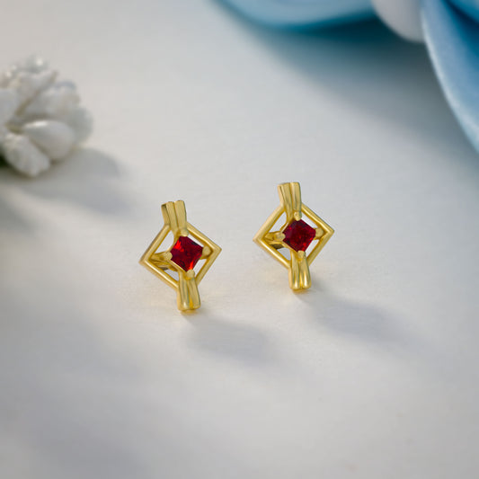 Red Radiant Charm Hypoallergenic Earring