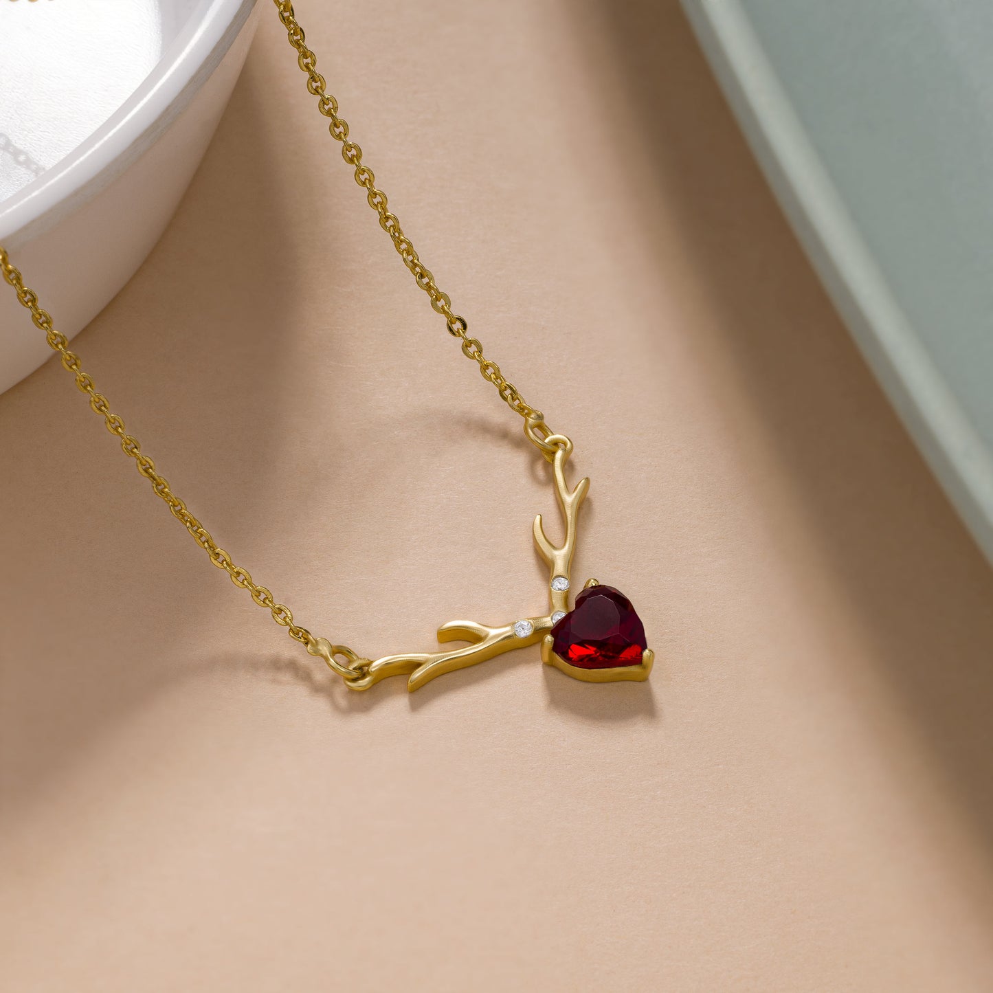 antler heart necklace