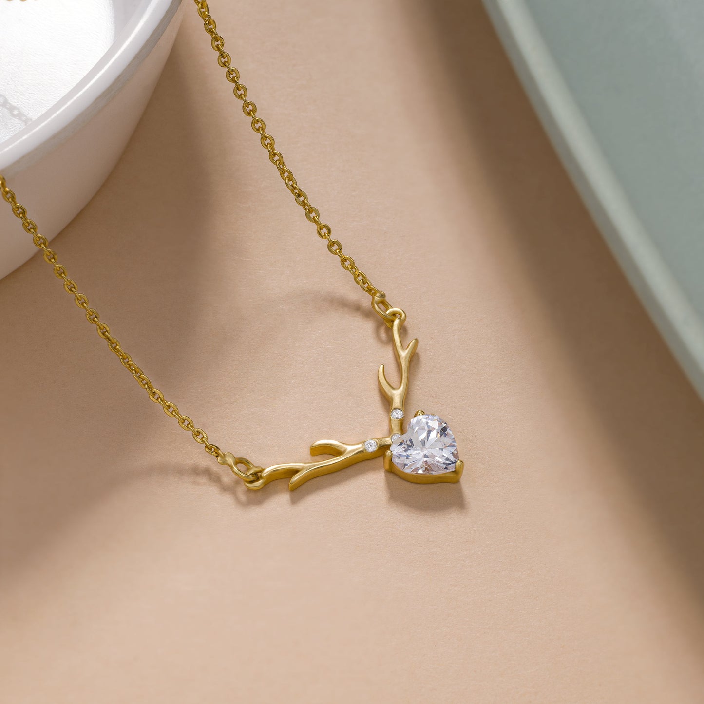 antler heart necklace