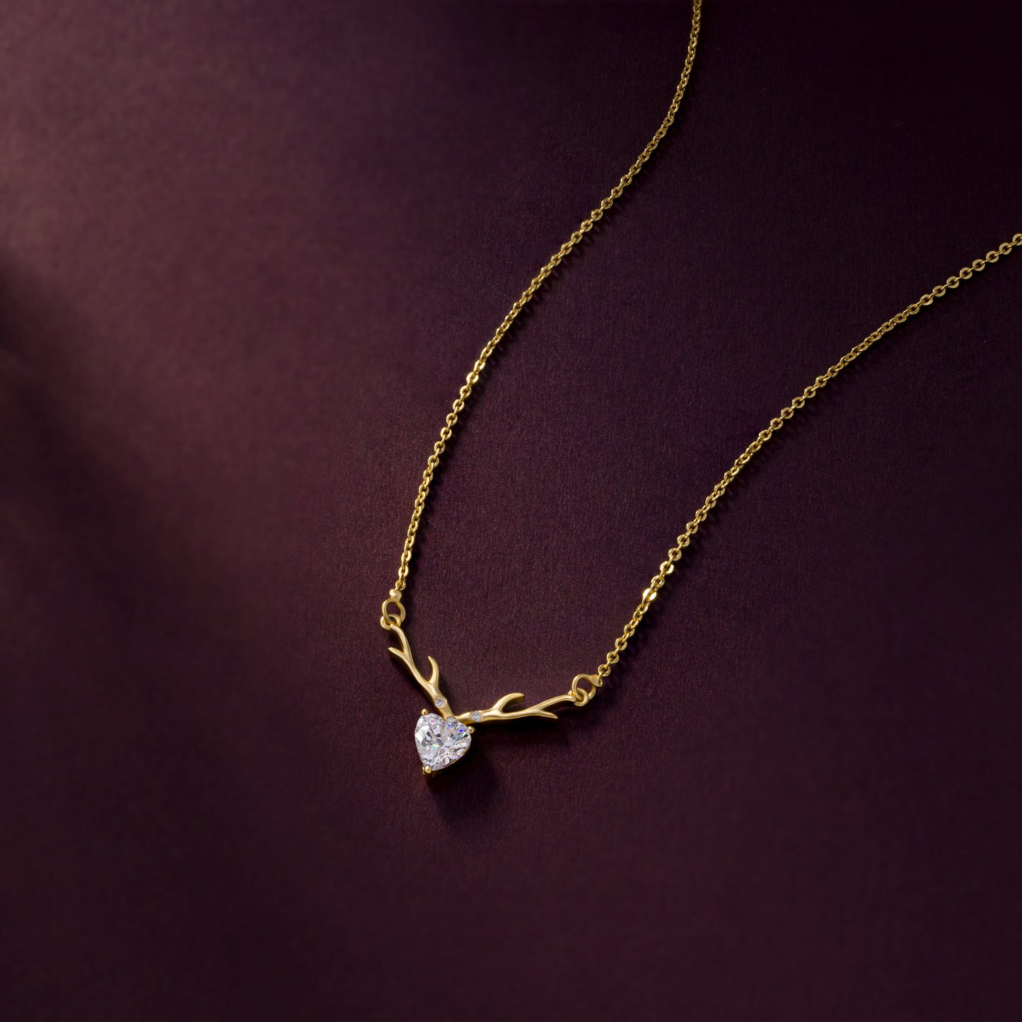 antler heart necklace