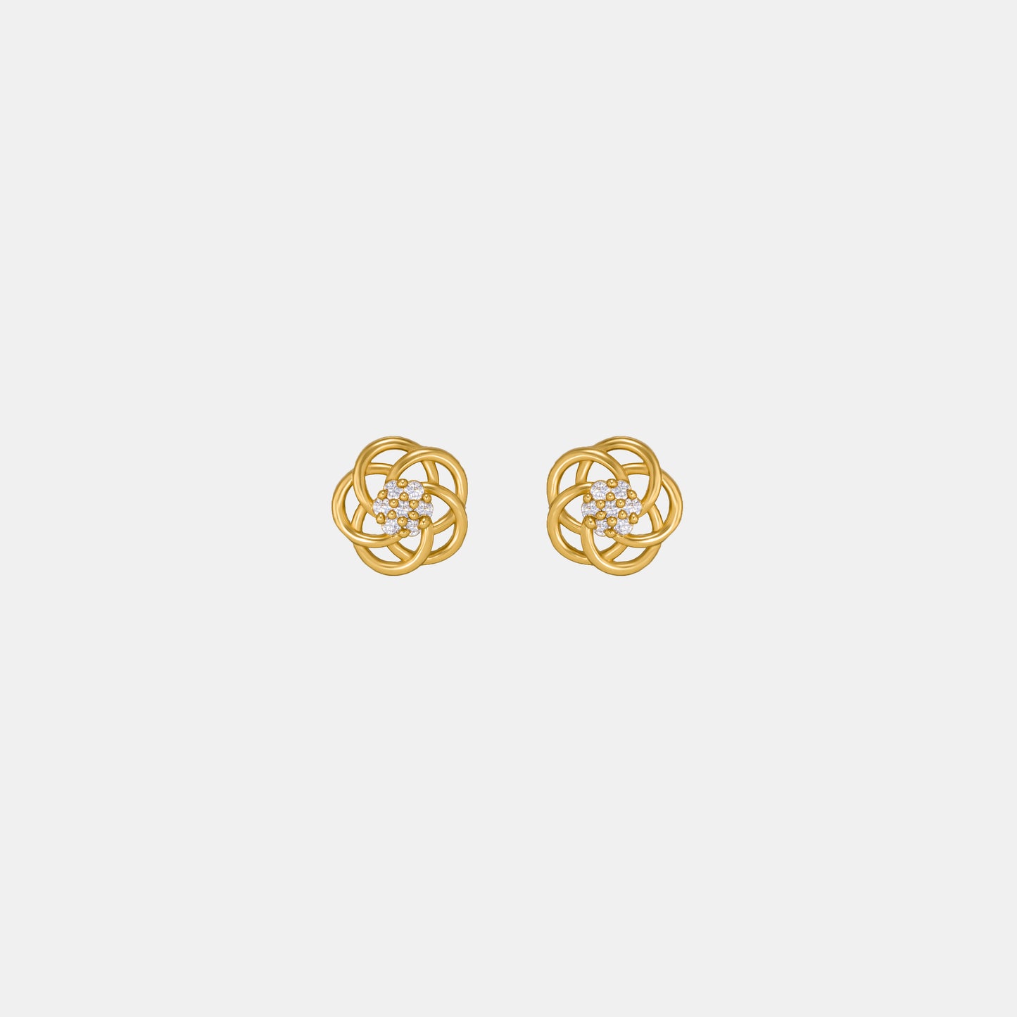 golden earrings with intricate flower