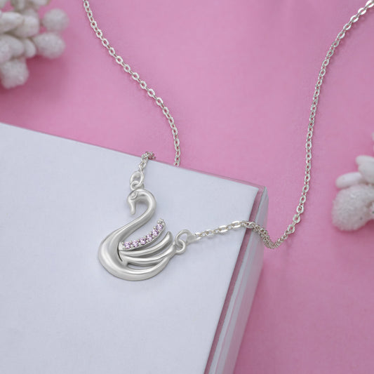 Silver Necklace with a Bird on it