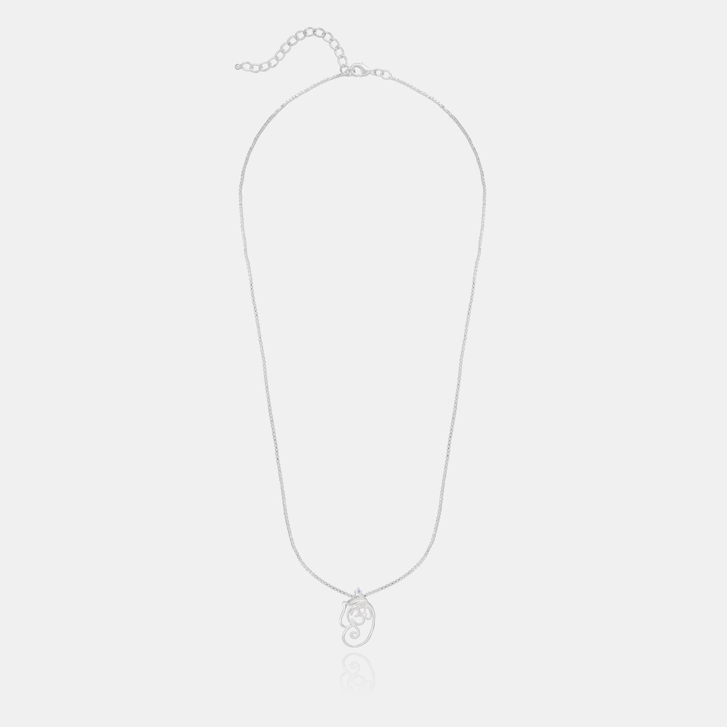 silver necklace with om pendant