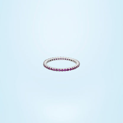 Silver Red Eternity Ring