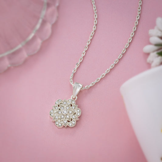 Shine with this Stunning Diamond Flower Pendant