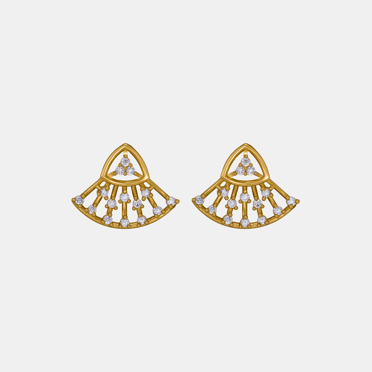 diamond fan earrings