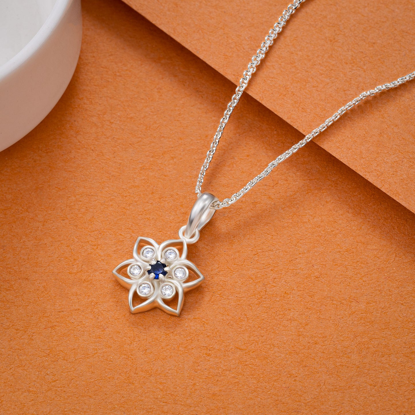 silver blossom pendant