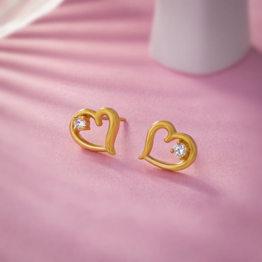 Heart’s Whisper White Studs