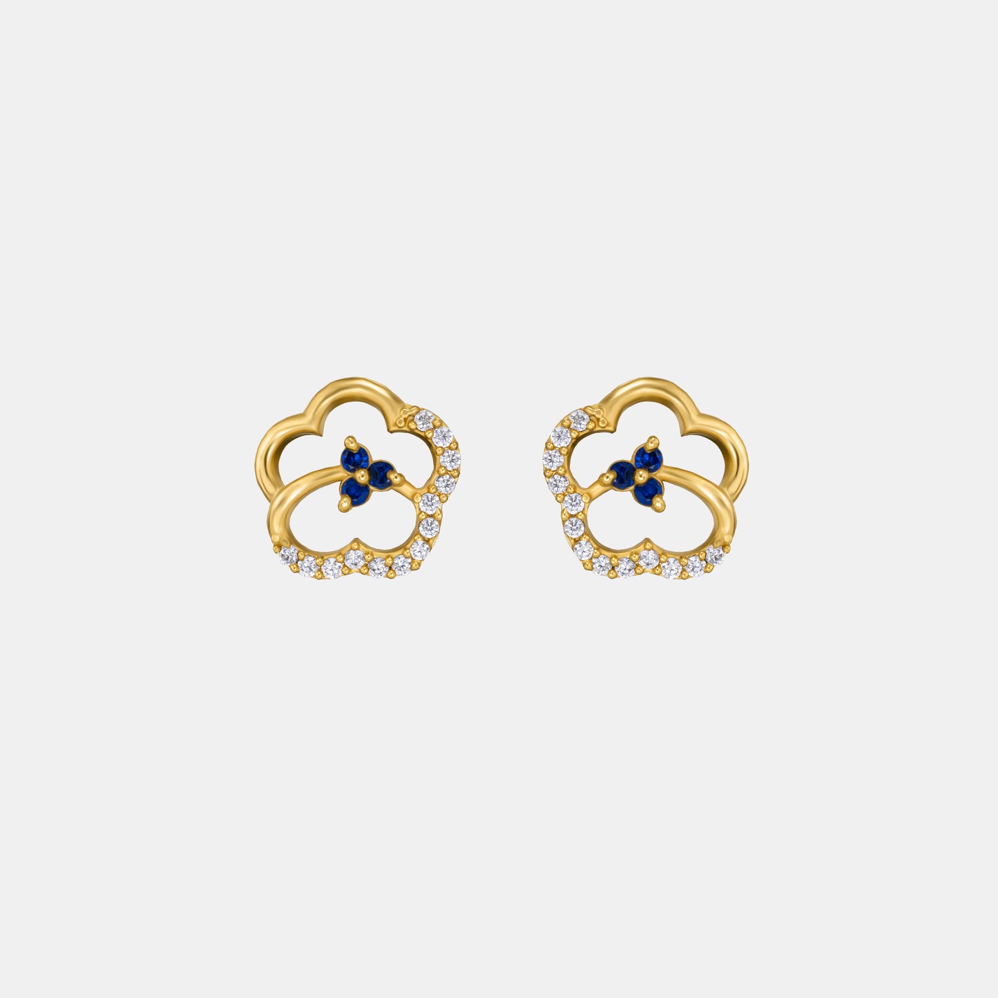 blue clover sparkle studs