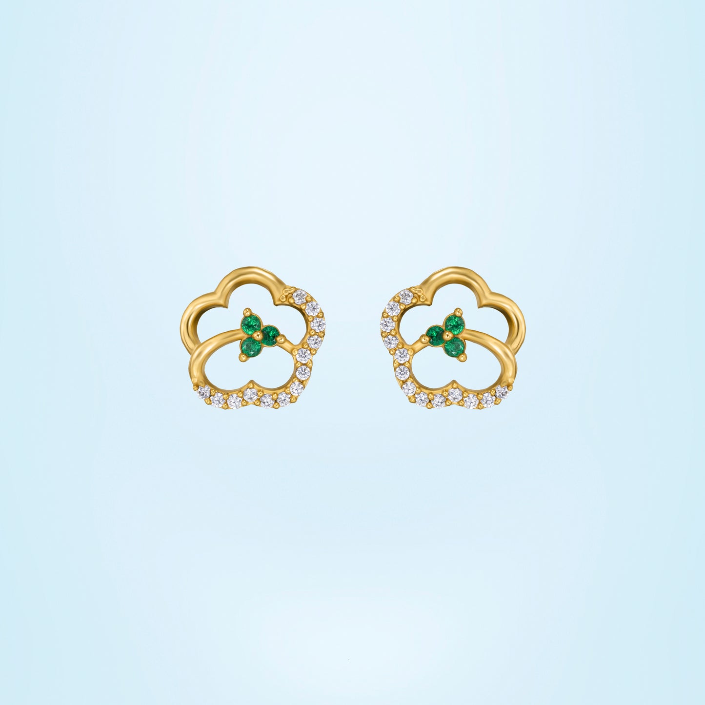 green clover sparkle studs