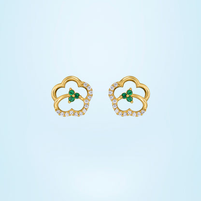 Green Clover Sparkle Studs