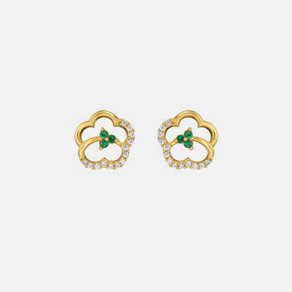 Green Clover Sparkle Studs