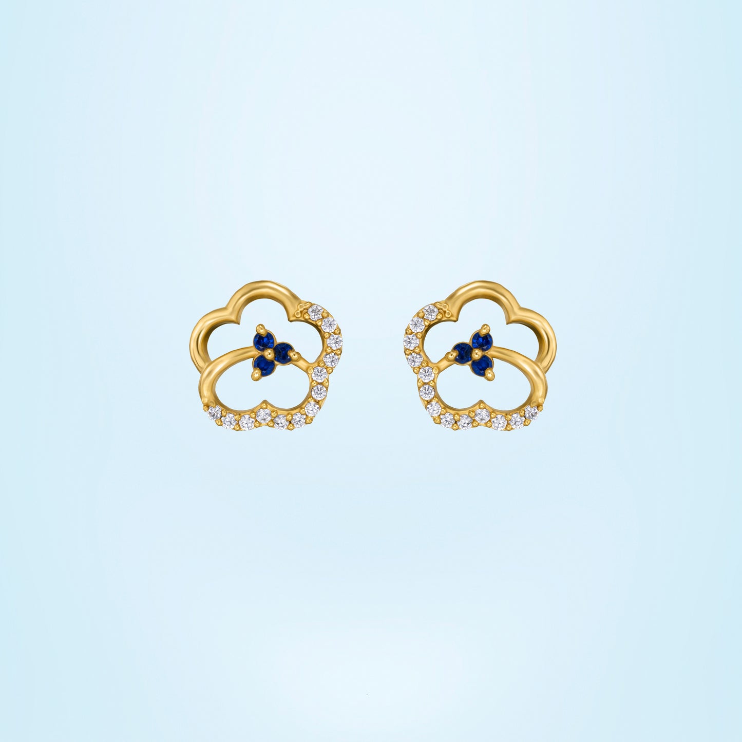 blue clover sparkle studs