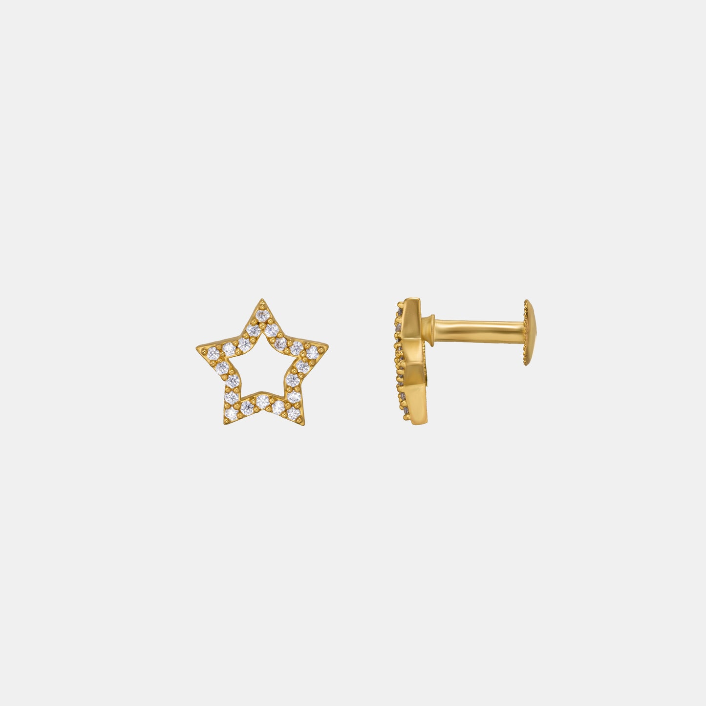 white star stud earrings