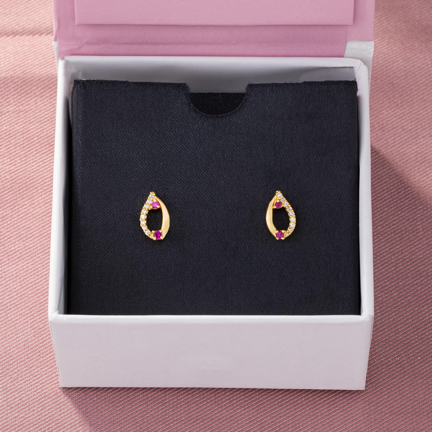 shiny golden stud earrings