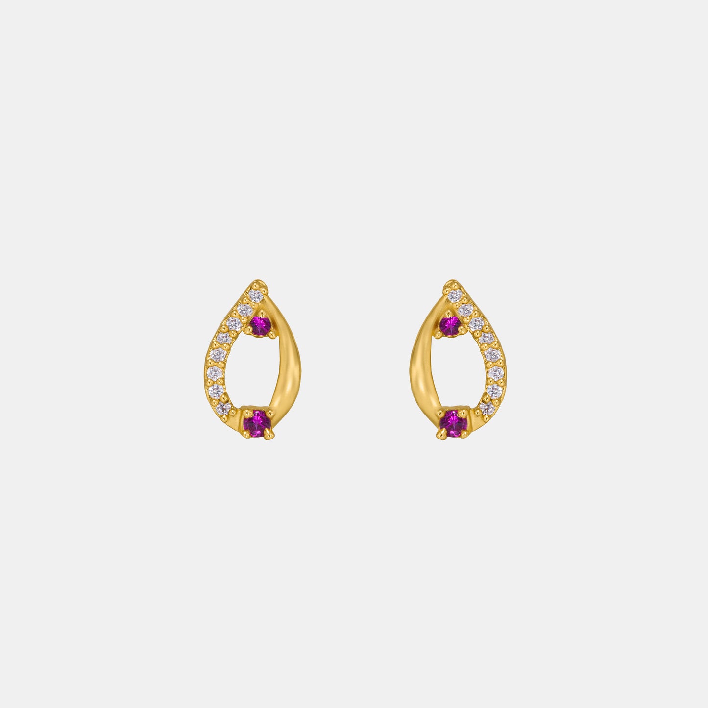 shiny golden stud earrings