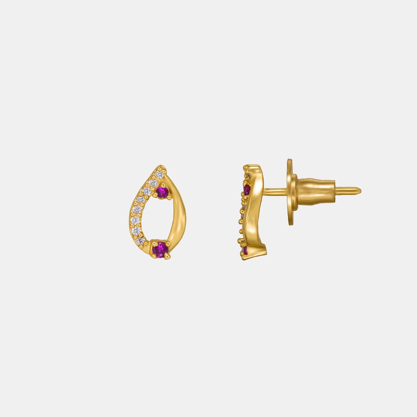 shiny golden stud earrings