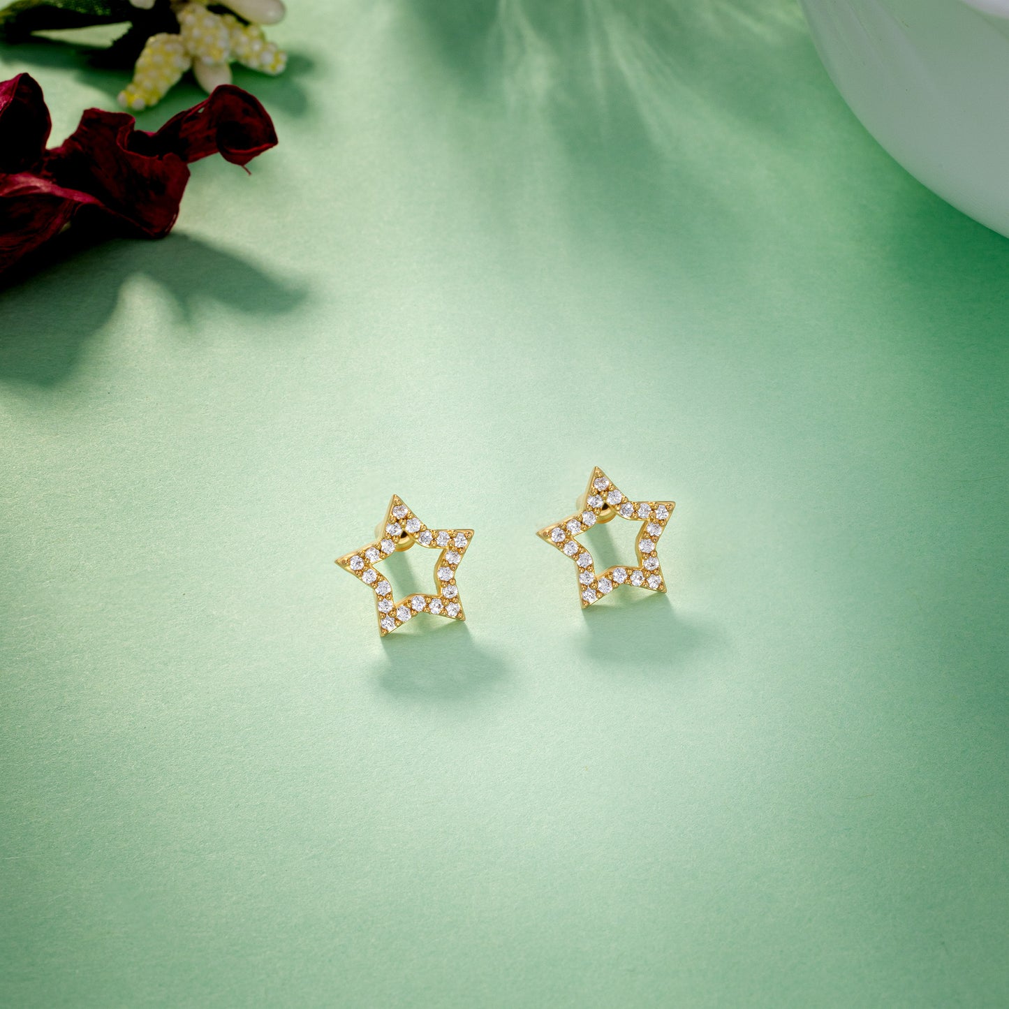 white star stud earrings