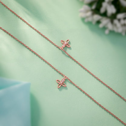 Rose Gold Blossom Grace Anklets