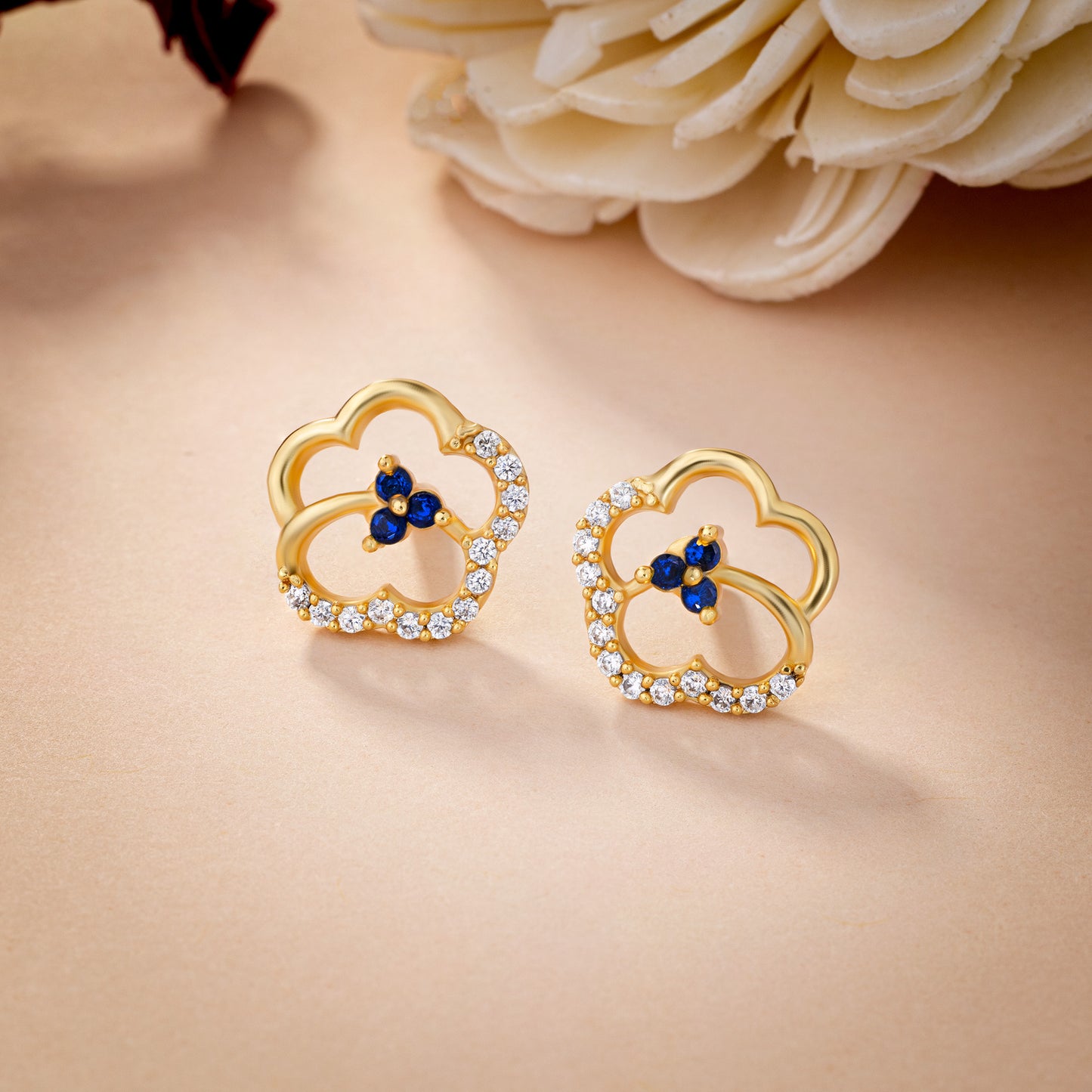 blue clover sparkle studs