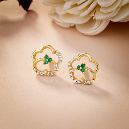 Green Clover Sparkle Studs