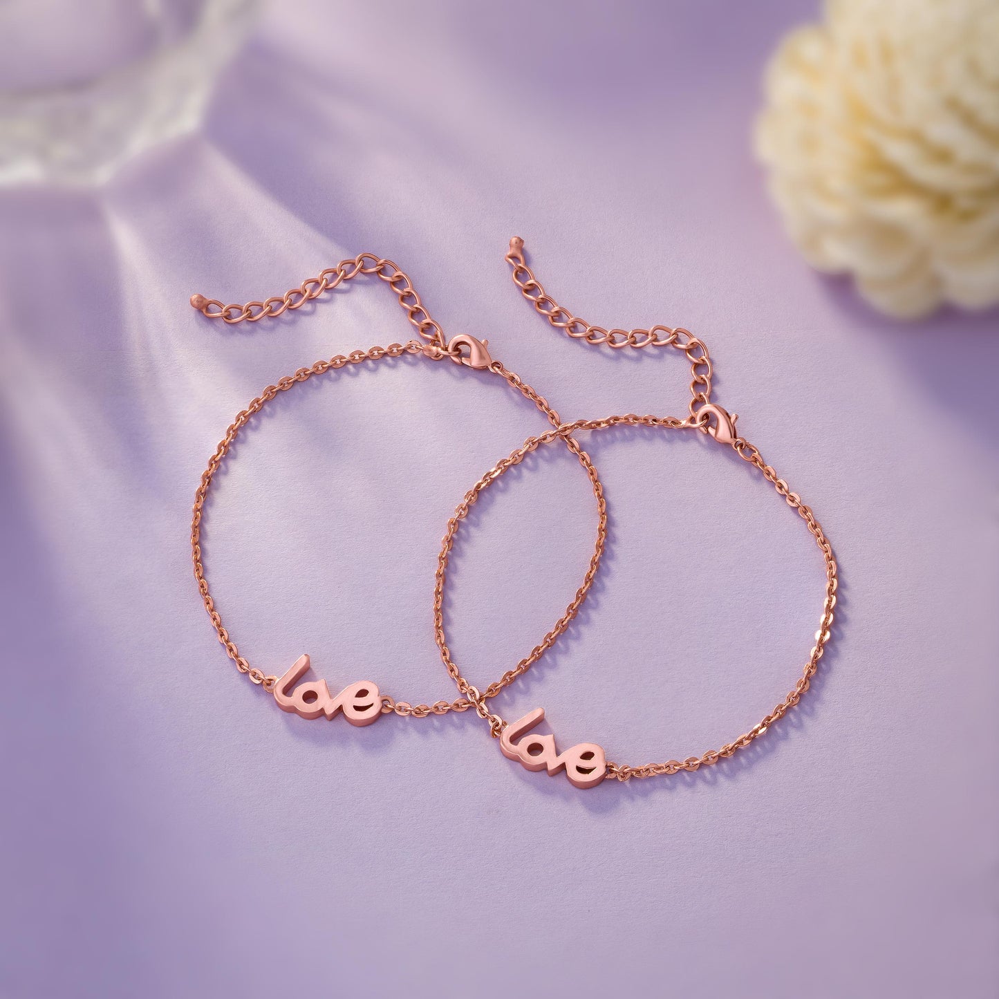 endless love rose gold anklet