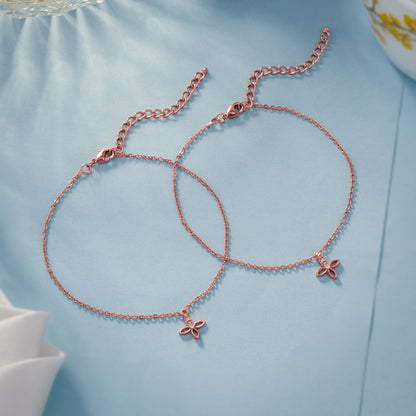 Rose Gold Blossom Grace Anklets